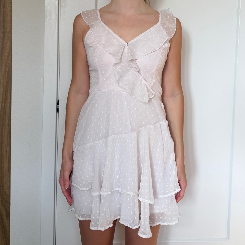 Pink Chiffon Polka Dot Romper